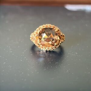 Swarovski amber statement ring